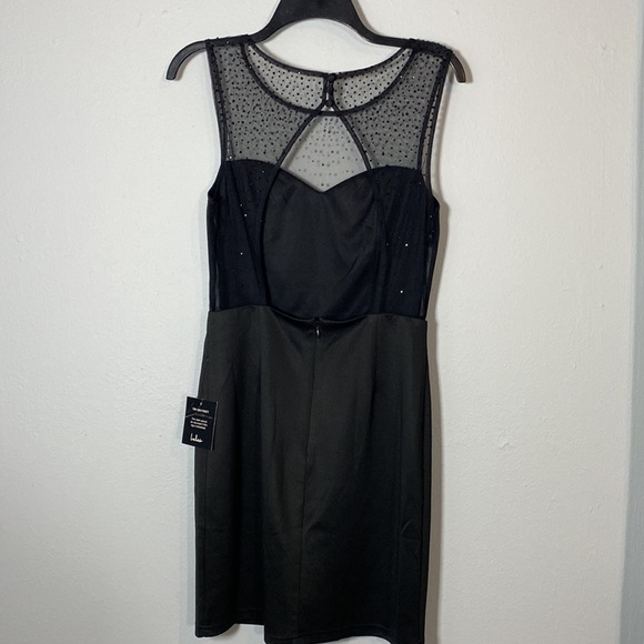 Lulus Black Sheer Rhinestone Bodycon Dress - Picture 3 of 11